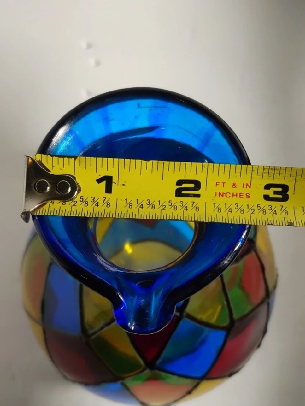 Vidrio Handblown  Glass   Multicolor Wine Cooler Signed Made In Mexico